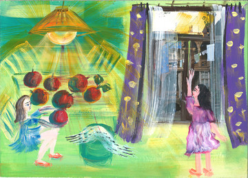 Nato Sirbiladze, House in Old Tbilisi, 2020, Collage, Gouache on Cardboard, 25x35 cm - © Gallery Artbeat, Nato Sirbiladze, Paris Internationale