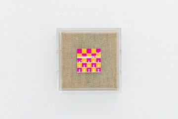 Noah Barker, Juniper, 2024, Mixed media on blotter paper, 6 in x 6 in x 3 inches - © Climate Control / Noah Barker, Paris Internationale