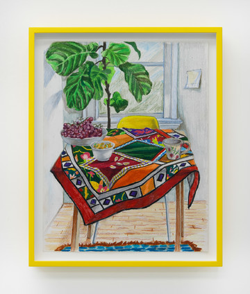 Hangama Amiri, Still-life with Almonds on Afghan Textile, 2022 - © Courtesy of Cooper Cole, Toronto., Paris Internationale