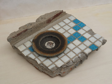*Shadows of Mold*, ZHANG Ruyi, 2024. Construction debris, grinding wheel, cactus thorns, g, 25 × 23 × 8 cm. Unique - © Courtesy the artist and Don Gallery, Paris Internationale
