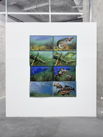 Kiki Furlan
*Catch 1-4*, 2025
vinyl doormats, wool
120 x 40 x 1 cm - © Paris Internationale