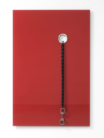 Monica Bonvicini, Love Is Blind (Corset), 2025, colored mirror - © Galerie Krinzinger, Vienna, Paris Internationale