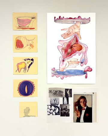 N°632 - 60 x 40 cm and collages (detail of a larger installation) 
Watercolor and ink on paper
2025 - © Paris Internationale