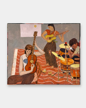 Søren Arildsen, Garage Band, Oil, distemper and tempera on canvas, 69×81cm - © Paris Internationale