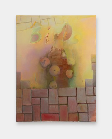 Lu Junyi
*Builders*, 2025
Oil and thread on fabric and canvas
61 × 81 cm - © Paris Internationale