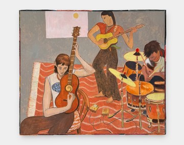 Søren Arildsen
*Garage Band*, 2025
Oil, distemper and Tempera on canvas
69 × 81 cm with frame - © Paris Internationale
