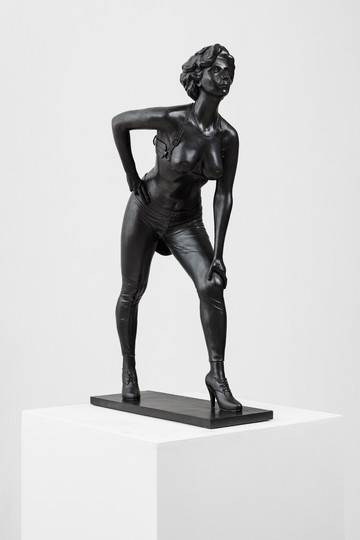 Katrina Daschner, Frau Professor La Rose, 2012
cast bronze, patinated
84 x 47 x 28 cm 
courtesy: the artist and Lombardi-Kargl - © Photo: &copy; Lombardi&mdash;Kargl 
Artwork: &copy; Katrina Daschner 
Photographer: kunst-dokumentation.com, Paris Internationale