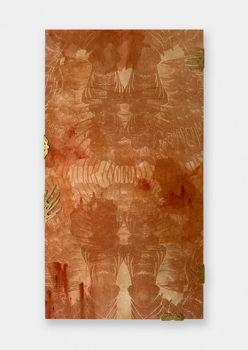 Naga 4, 2025

Soil on cotton, brass accent
115 x 62.5 x 2.5 cm
45 1/5 x 24 5/8 x 1 in - © Paris Internationale