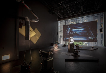 Installation view of Rosa Barba: The Ocean of One’s Pause, Kravis Studio at The Museum of Modern Art, New York, 2025. Photo: Peio Erroteta © Rosa Barba - © Paris Internationale