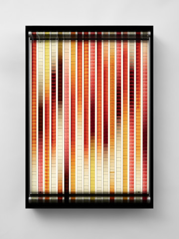 Rosa Barba
"Dictionary of Color Standards", 2025
Steel, acrylic, aluminium, LED lights, motor, 35mm film
cm 100 x 70 x 12
in 39,4 x 27,6 x 4,7

© CHROMA - © Paris Internationale