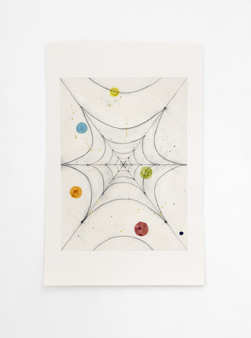 Séverine Heizmann Pozza
Hearing the touch of it at its end 4, 2024 
pencil, oil, resin and water colour on paper
100 x 68cm - © Paris Internationale