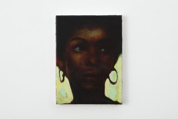 Annabelle Agbo Godeau, 'Backlit Catherine' (2026) | Oil on canvas, 24 x 18 x 2 cm - © Image courtesy of the artist and blank projects, Cape Town, Paris Internationale