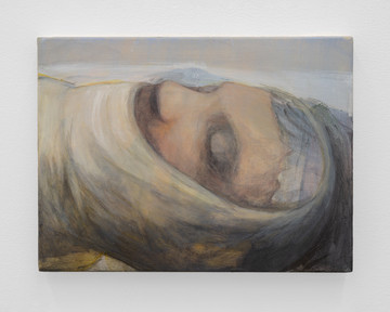 Emma Masut 
Sleeper #6, 2026 
Acrylics on canvas 
21 x 28 cm - © Courtesy: The Artist and Clima, Milan, Paris Internationale