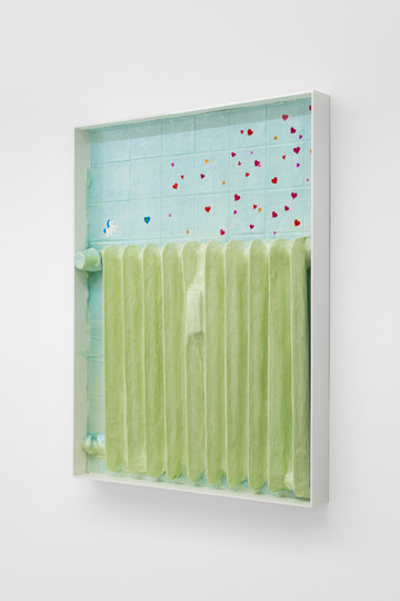 Rebecca Ackroyd,* Self Constellation,* 2026
Paper, artist’s frame, found stickers, 91 x 71 x 7.5 cm / 35 ¾ x 28 x 3 in - © Paris Internationale