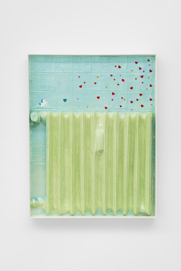 Rebecca Ackroyd, Self Constellation, 2026
Paper, artist’s frame, found stickers, 91 x 71 x 7.5 cm / 35 ¾ x 28 x 3 in - © Paris Internationale
