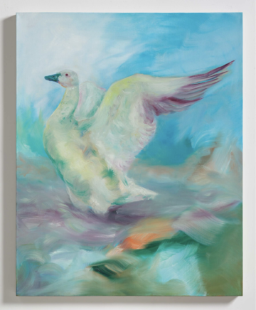 Goose - The Beginning, Luc Ming YAN, 2022. Oil on canvas, 100 × 80 cm - © Paris Internationale