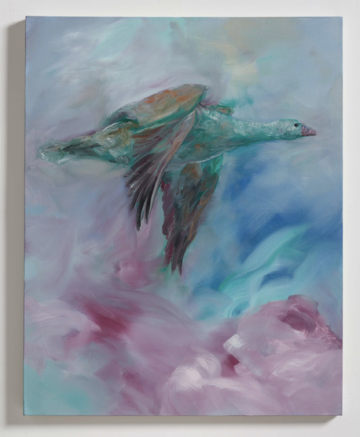 Goose - The Travel, Luc Ming YAN, 2022. Oil on canvas, 100 × 80 cm - © Paris Internationale