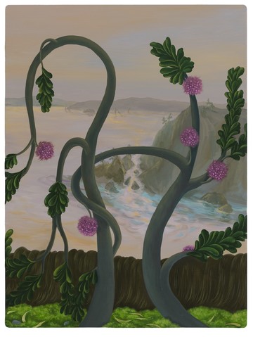 Swaying Mimosas, LIN Shan, 2024. Oil on aluminum, 40 × 30 cm - © Paris Internationale