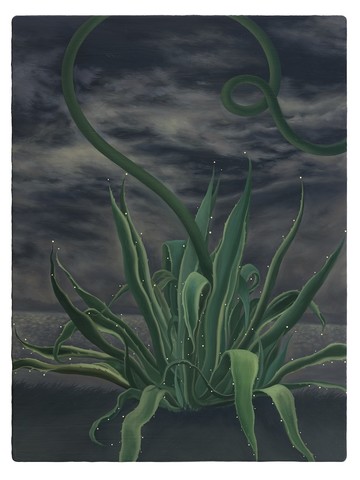 The Flowering Agave, LIN Shan, 2026. Oil on aluminum, 40 × 30 cm - © Paris Internationale