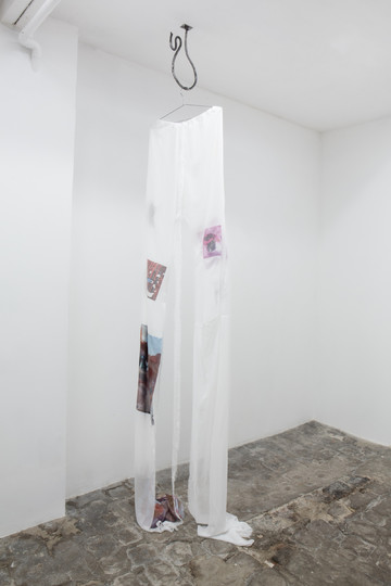 Ji-Min Park, Untitled, 2026, printed fabric, metal, variable dimensions - © Paris Internationale