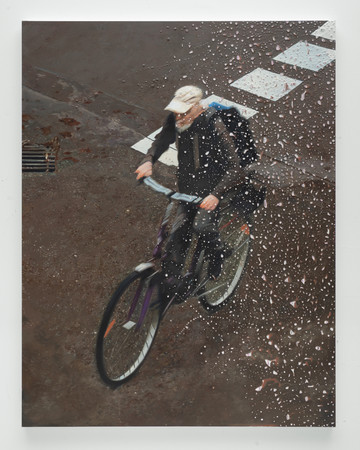 Jisoo Lee, Restless Fog, 2026. Acrylic, oil, and resin on linen. 145 × 112 cm - © Paris Internationale