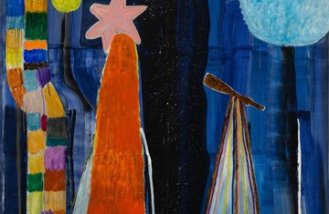 oil, acrylic, color pencil and oil pastel on canvas 150 x 150 cm Courtesy The Breeder - © &copy; the artist, Paris Internationale