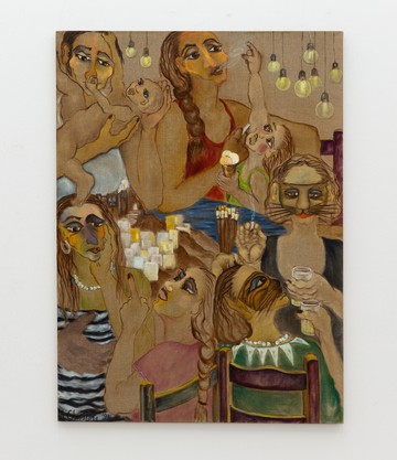 Alexandra Christou, Untitled (Alexandra and Sofia life circle), 1995, oil on canvas, 150x110 cm. - © Courtesy of the artist and The Breeder, Athens., Paris Internationale